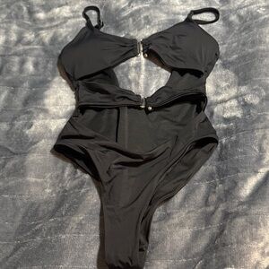 Tinibikini Black Cutout One-Piece Swimsuit XS